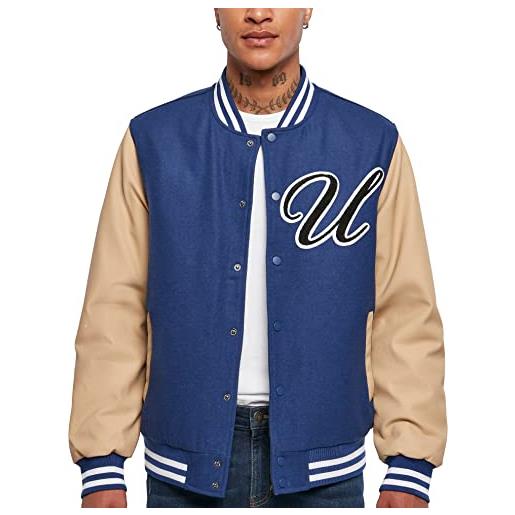 Urban Classics giacca big u college, blu, xl uomo