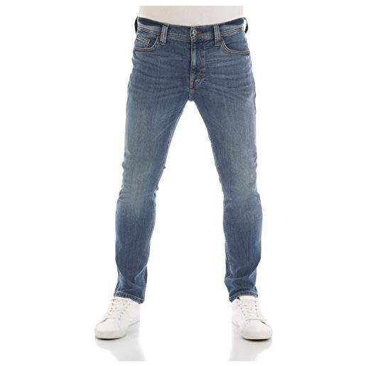 Mustang jeans da uomo vegas slim fit jeans pantaloni denim stretch cotone nero grigio blu w30 - w40, denim blue (5000-313), 32w x 30l