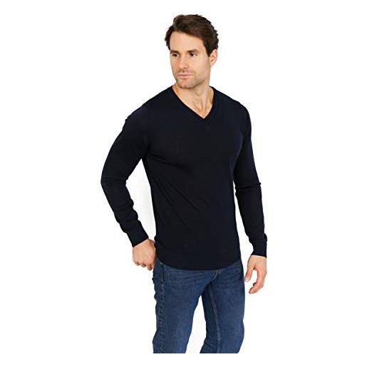 Jack Stuart - maglione in lana merino extra fine con scollo a v uomo (blu elettrico, s)