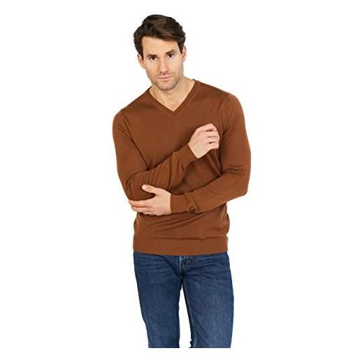 Jack Stuart - maglione in lana merino extra fine con scollo a v uomo (melanzana, s)