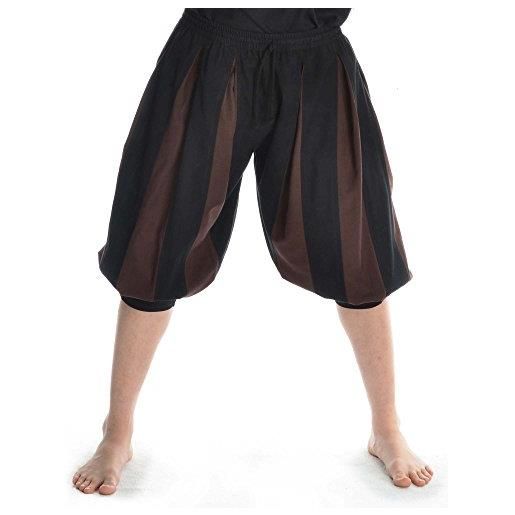 HEMAD/Billy Held hemad pantaloni medievali landsknecht uomo - vitello-lunghezza - puro cotone - xxl/xxxl nero & marrone