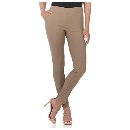 REKUCCI pantaloni da donna moderni elasticizzati skinny senza chiusure controllo addominale (40 corto, carbone scuro)
