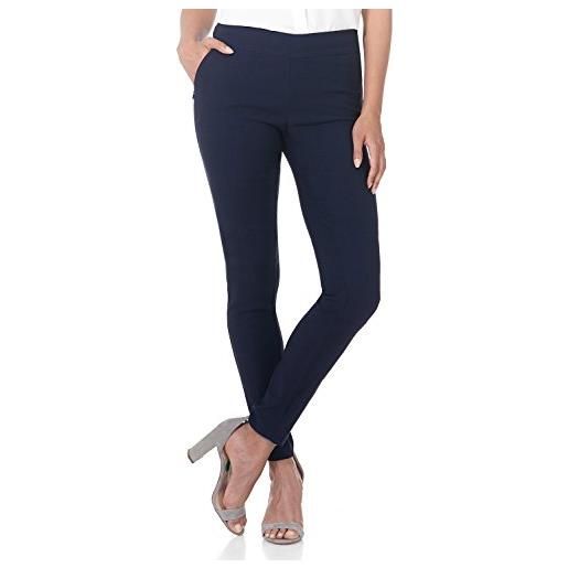 REKUCCI pantaloni da donna moderni elasticizzati skinny senza chiusure controllo addominale (46 corto, carbone scuro)