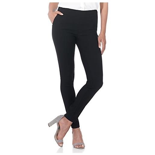REKUCCI pantaloni da donna moderni elasticizzati skinny senza chiusure controllo addominale (50 corto, blu marino)
