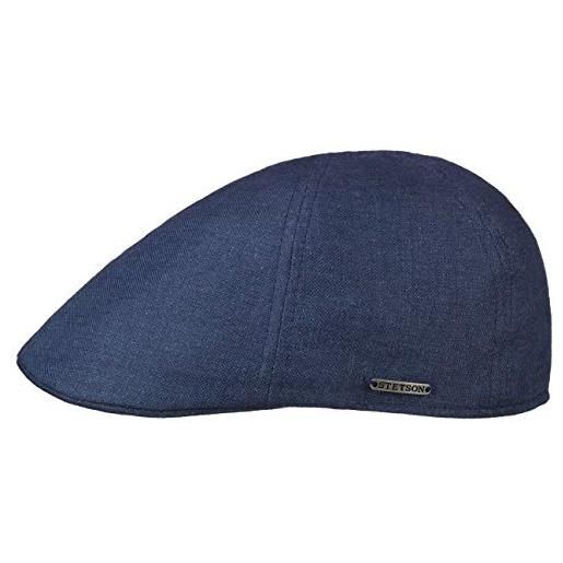 Stetson coppola texas just linen donna/uomo - made in the eu berretto estivo lino cappello piatto con visiera, fodera primavera/estate - xl (60-61 cm) blu