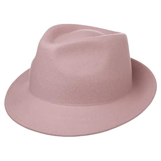 LIPODO trilby cappello di feltro donna/uomo - di feltro - made in italy - cappello di lana italiano - autunno/inverno - blu scuro s (54-55 cm)