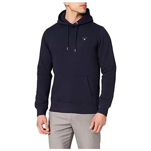 GANT original sweat hoodie, felpa con cappuccio uomo, blu ( evening blue ), xxl