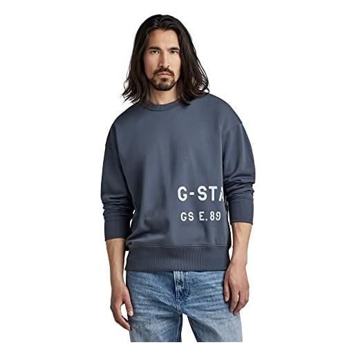 G-STAR RAW men's multi graphic oversized sweater, nero (dk black d22320-a613-6484), s
