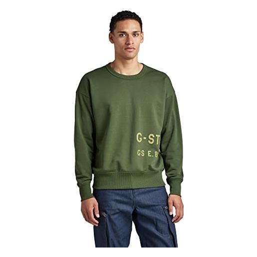 G-STAR RAW men's multi graphic oversized sweater, verde (dk nuri green d22320-a613-3476), xl
