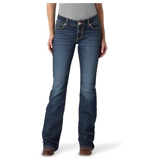 Wrangler jeans in stile rétro a vita media, elasticizzati bootcut - blu - 3w x 30l