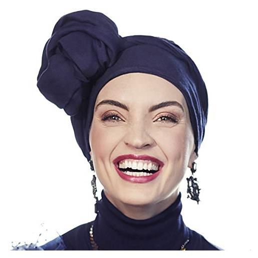 Christine headwear turbante chemioterapia black iris, iris nero, taglia unica