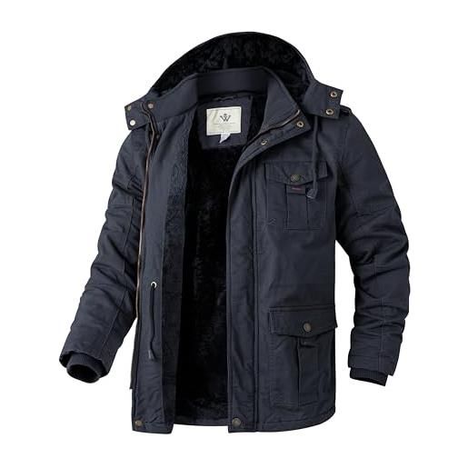 WenVen Giacca Militare Classica In Cotone Giubbotto Con Zip - Foto 6