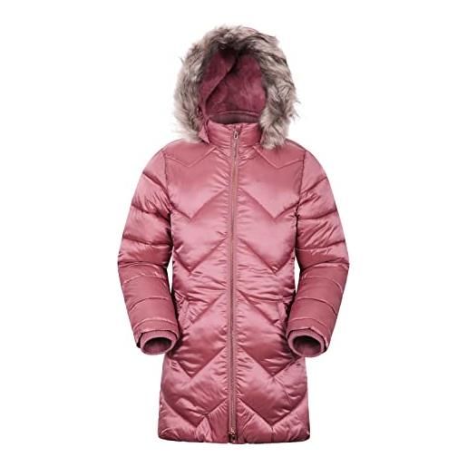 Mountain Warehouse giacca imbottita foderata in pile galaxy - unisex, idrorepellente, cappuccio in pelliccia sintetica - per viaggi, escursionismo, invernale iridescent 11-12 anni