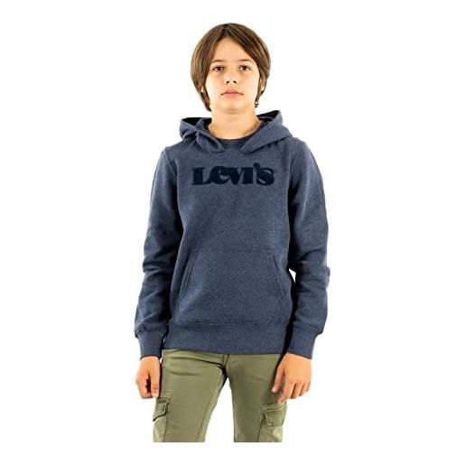 Levi's lvb graphic pullover hoodie bambini e ragazzi, blu (peacoat heather), 12 anni