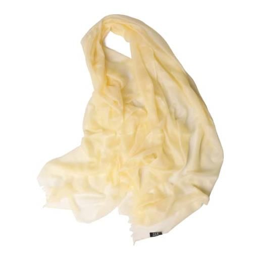 Prettystern puro ring cashmere pashmina sciarpa leggera sottile stola da cachemire lana scialle con frange donna bianco crema