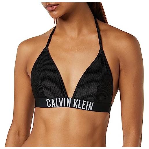 Calvin Klein top bikini a triangolo donna senza ferretto, nero (pvh black), s