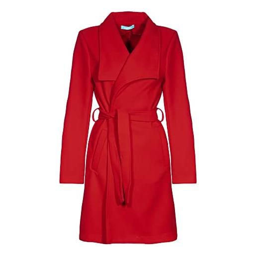 malito more than fashion malito donna trenchcoat chic cappotto giacca unita autunno 15142 (rosso, l)