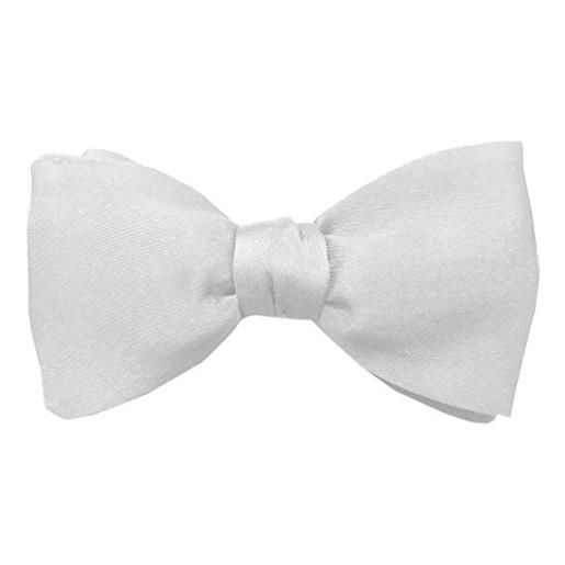 Remo Sartori - papillon in seta da smoking da annodare, made in italy, uomo (bianco)