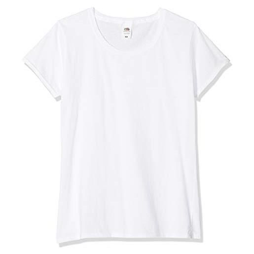 Fruit of the Loom lady-fit original tee, 5 pack t-shirt, bianco (white 30), 40 (taglia produttore: medium) (pacco da 5) donna