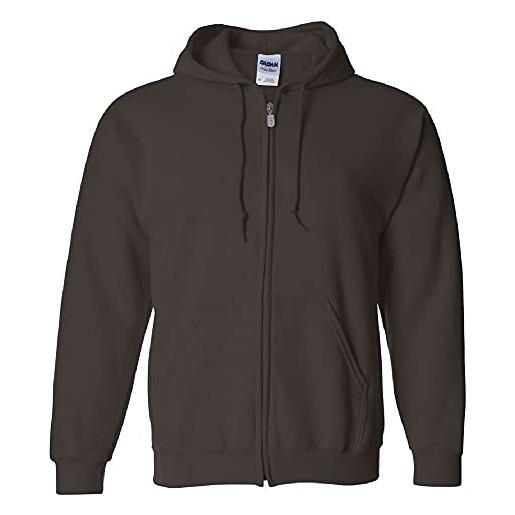 Gildan heavy blend unisex adult full zip hooded sweatshirt top (xl) (maroon)