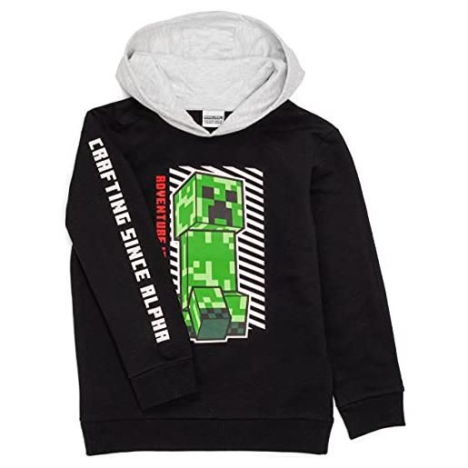 MINECRAFT hoodie boys bambini gioco creeper black hooded jumper 14-15 anni