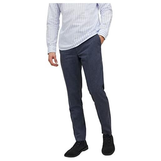 JACK & JONES jprriviera linen trouser slim sn pantaloni eleganti, navy blazer/fit: slim fit, 46 uomini