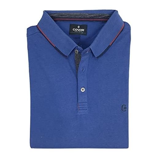 Coveri maglia a polo da uomo caldo cotone jersey manica lunga taglie forti 3xl 4x 5x 6x (4xl - blu)