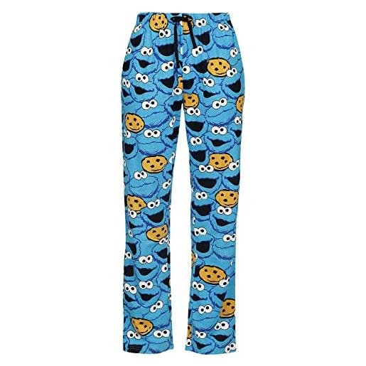 Sesame Street cookie monster - face donna pantaloni pigiama blu s 100% cotone
