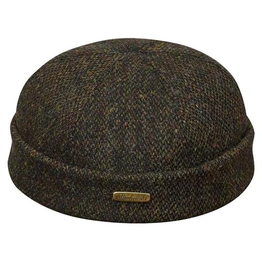 Sterkowski berretto docker | harris tweed beanie cap per uomo e donna | caldo beanie, grigio chiaro, 56