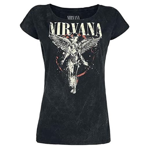 Nirvana angel donna t-shirt carbone s 100% cotone largo
