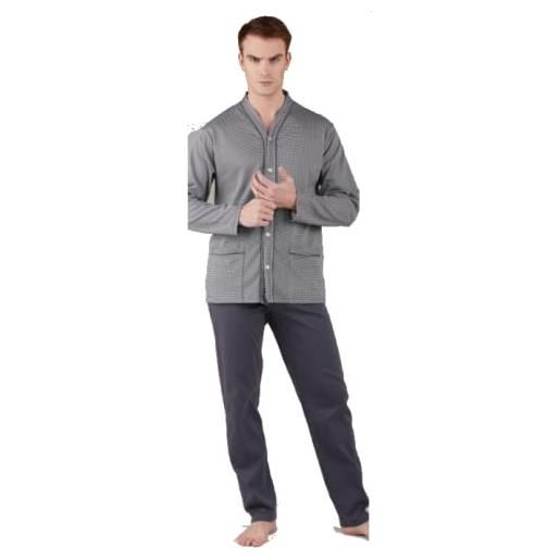 Bip Bip pigiama uomo giacca aperta in cotone caldo 6423 (antracite, 7/xxl)