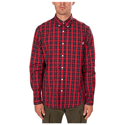 Timberland - camicia uomo regular a quadri - taglia m, rosso