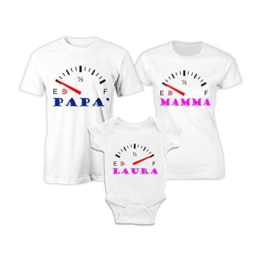 Puzzletee tris famiglia - magliette e body personalizzati - serbatoio scarico - low [personalizza nome figlia] - bimba - t-shirt famiglia