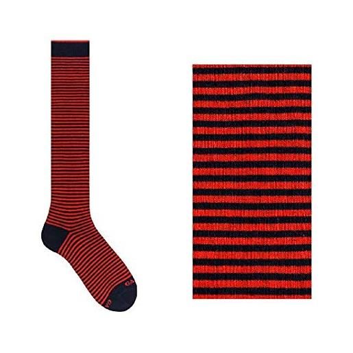 Gallo calze lunghe uomo cotone blu e rosso fantasia pois