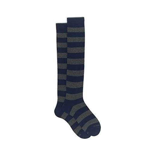Gallo calze lunghe uomo cotone blu e rosso fantasia pois