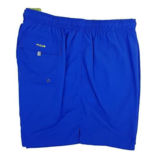 P-Club costume da bagno uomo pantaloncino pantaloncini mare boxer taglie forti (5xl - azzurro)