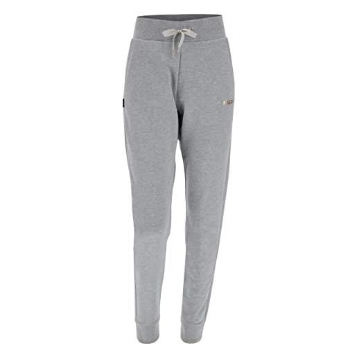 FREDDY - pantaloni sportivi mélange con coulisse e dettagli rame, donna, grigio, small
