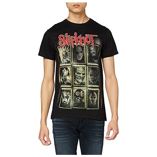 Slipknot new masks short sleeve, nero (black), xl uomo