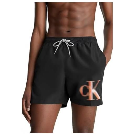 Calvin Klein beachwear uomo nero shorts mare con logo monogramma xxl
