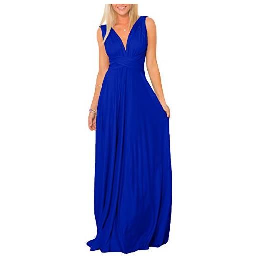 IMEKIS donna eleganti abito da sera lungo senza schienale scollo a v multiway vestito da sposa senza maniche damigella d'onore cerimonia cocktail formale prom abiti viola chiaro xs