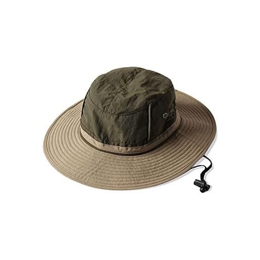 LumiSyne cappello da pescatore bicolore donna uomo cappello da sole a tesa larga upf 50+ rete traspirante regolabile pieghevole cappello boonie con sottogola per viaggio trekking giardinaggio outdoor