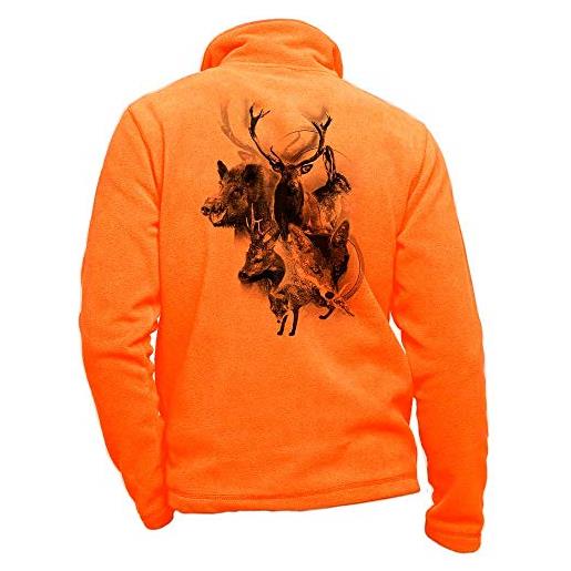 Pets-easy giacca in pile vennerie da caccia personalizzata gibier, arancione fluo, l