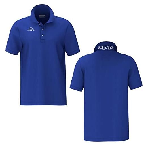Kappa logo life mss polo uomo piquet cotone t-shirt maglia regular sport 302s1u0 taglia s colore principale blue royal-white