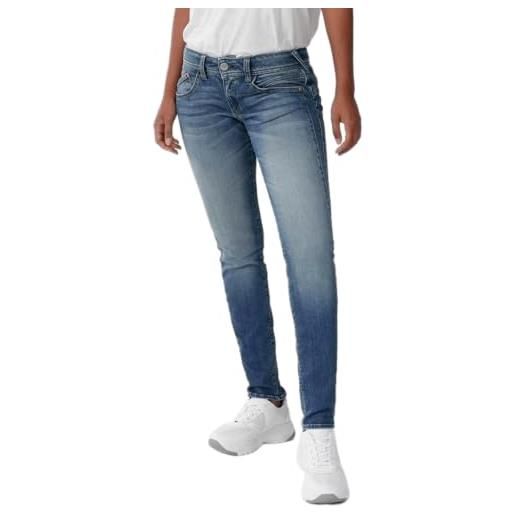 Herrlicher gila slim organic denim jeans, blue sea l30, w28/l30 donna