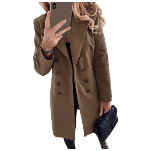 Tomwell cappotto donna elegante manica lunga moda casual jacket cardigan tinta unita sottile caldo cappotto outwear felpa (s, a beige)