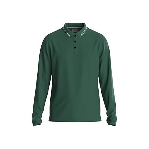 GUESS polo manica lunga da uomo marchio, modello oliver m3rp36kbl51, realizzato in cotone. Xxl verde verde scuro