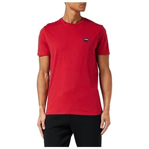 Wrangler ss sign off tee, t-shirt uomo, rosso (scarlet red), xl