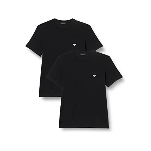 Emporio Armani confezione da 2 t-shirt endurance, nero, s uomo
