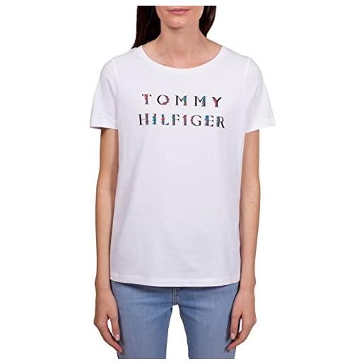 Tommy Hilfiger - t-shirt donna con logo floreale - taglia s