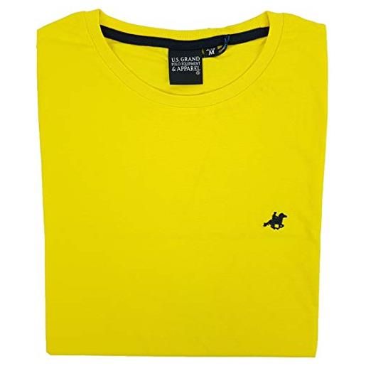 U.S. Grand Polo Equipment & Apparel t-shirt uomo manica corta tinta unita cotone taglie forti comode grandi 4x 5x 6x (3xl - nero)
